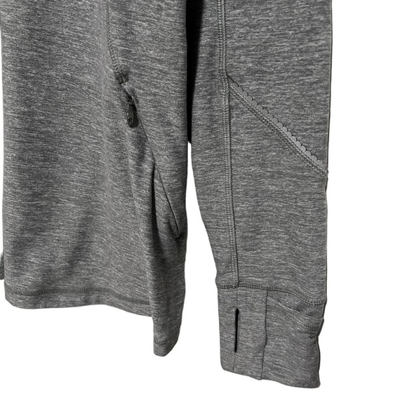 Lululemon Race Your Pace 1/2 Zip Pullover Top 12 Grey Neon Yellow Long Sleeves - Picture 3 of 6